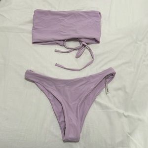 purple shein bandeau bikini